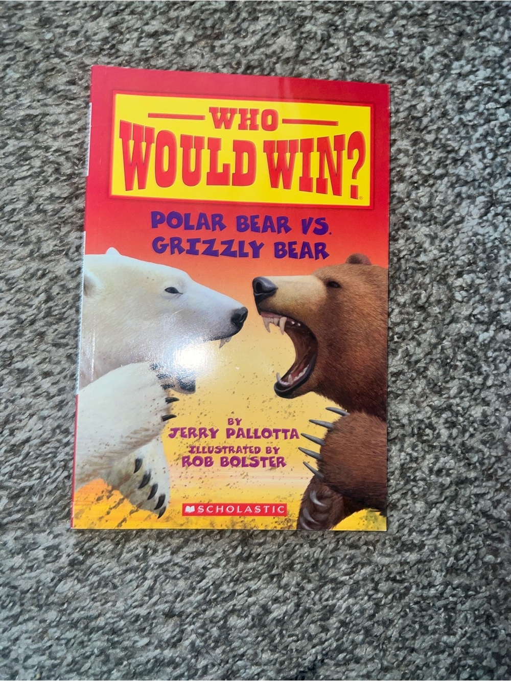 Childrens book titled 'Who Would Win?' Polar Bear vs. Grizzly Bear
